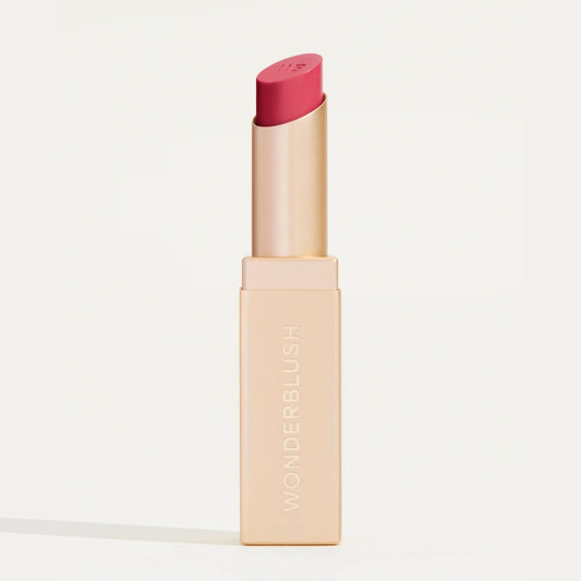 Wonderblush Tinted Lip Balm in a vibrant pink shade for moisturizing and enhancing lips
