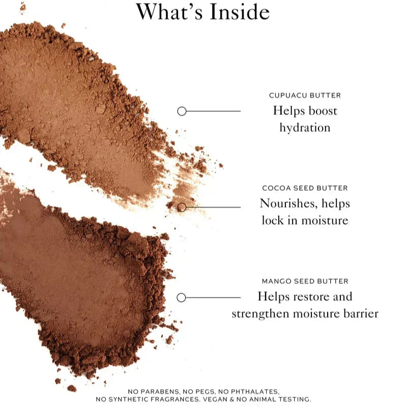 Westman Atelier Powder Bronzer ingredients including Cupuaçu butter and Cocoa seed butter for hydration
