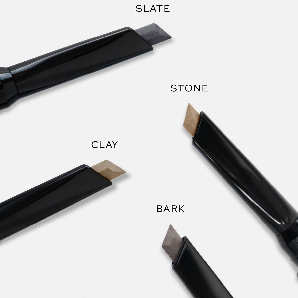 Westman Atelier Brow Defining Pencil in various shades including Slate, Stone, Clay, and Bark