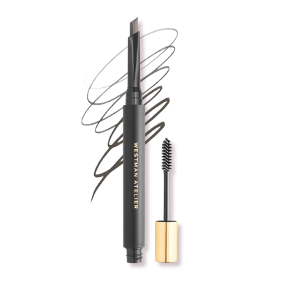 Westman Atelier Brow Defining Pencil in Ash Brown with a built-in spoolie for precise application