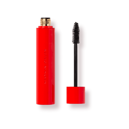 Westman Atelier Buildable Mascara in a sleek red tube with an easy-to-use wand for customizable volume
