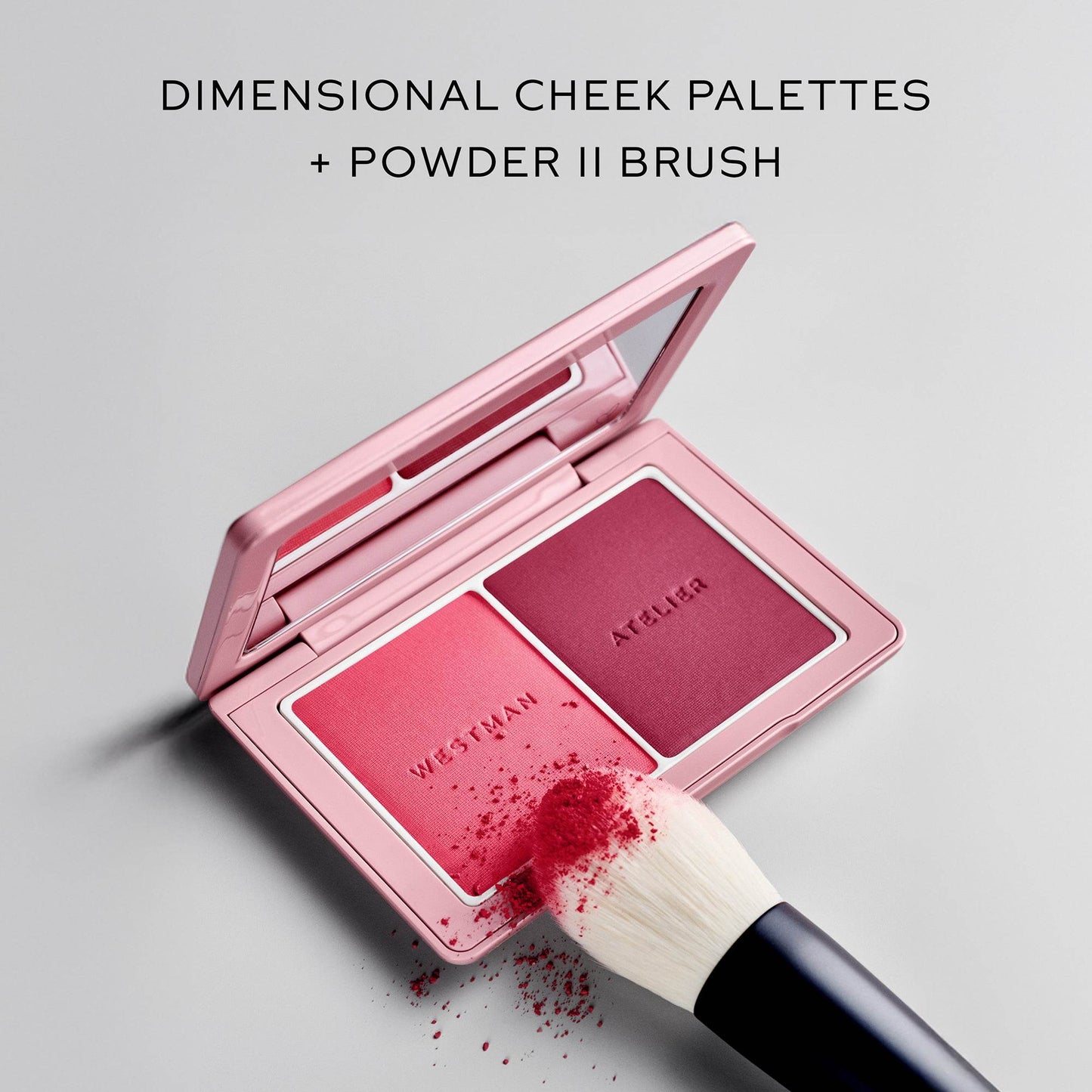 Westman Atelier Dimensional Cheek Palettes with Powder II Brush for effortless application