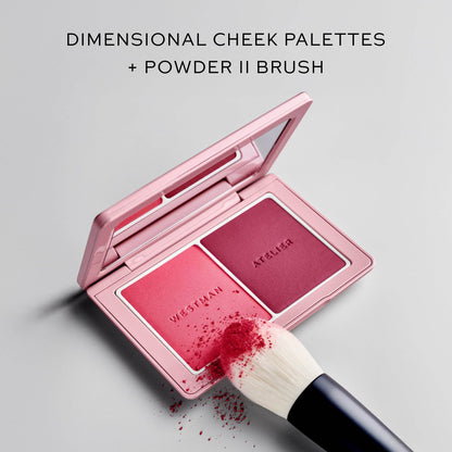 Westman Atelier Dimensional Cheek Palettes with Powder II Brush for effortless application