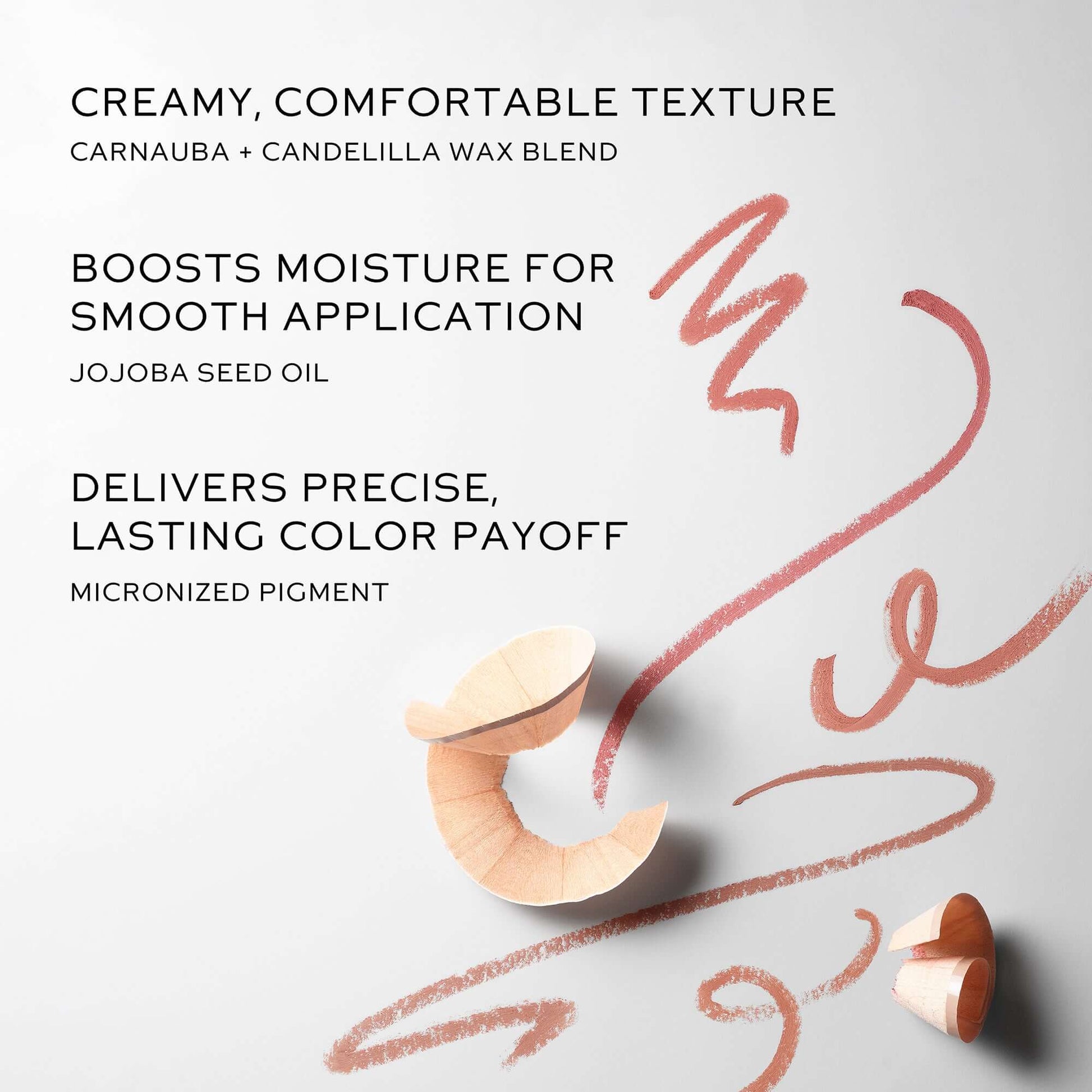 Westman Atelier Lip Shape Lip Liner showcasing creamy texture and moisturizing jojoba seed oil