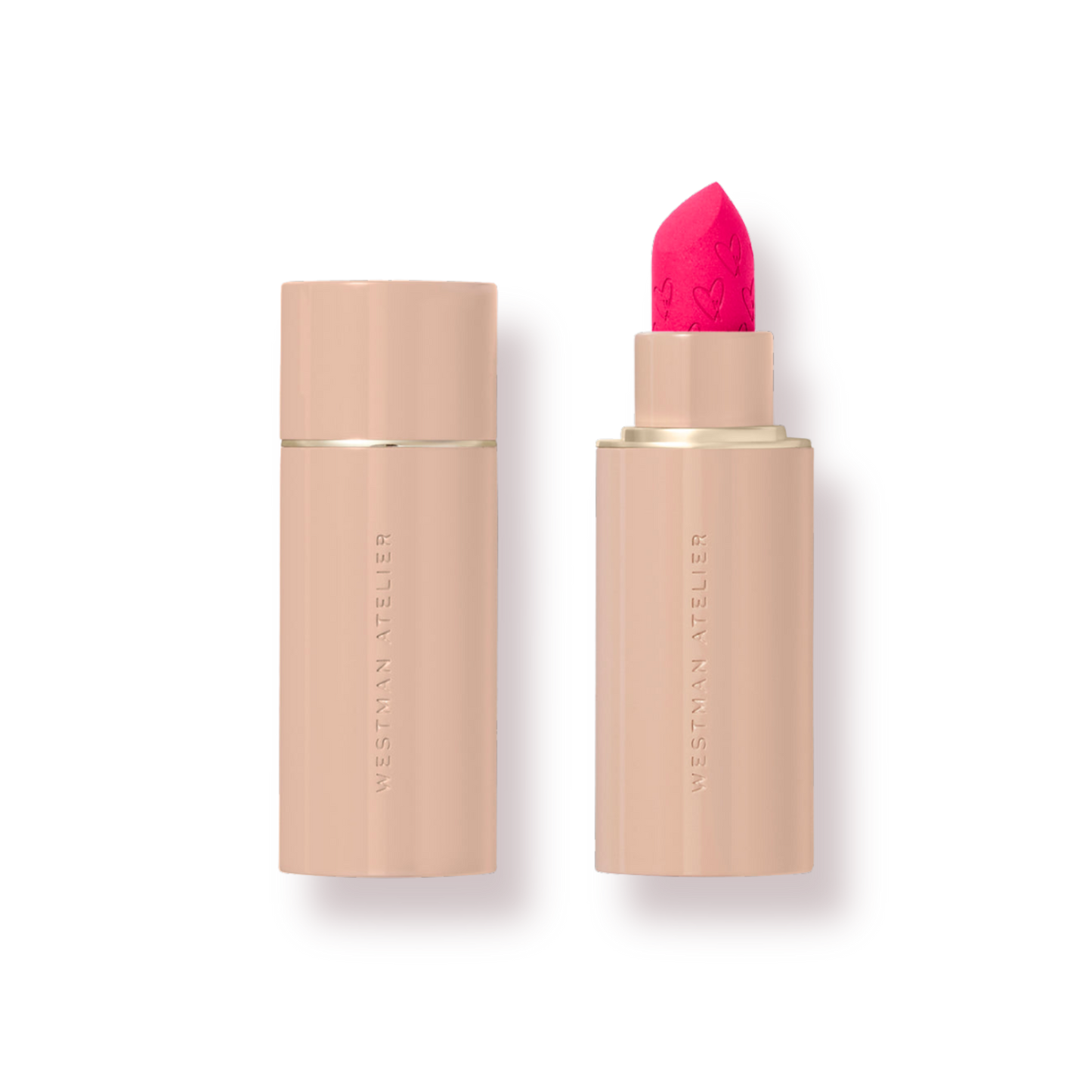 Westman Atelier Luxury Matte Lipstick in vibrant pink with a sleek, elegant packaging