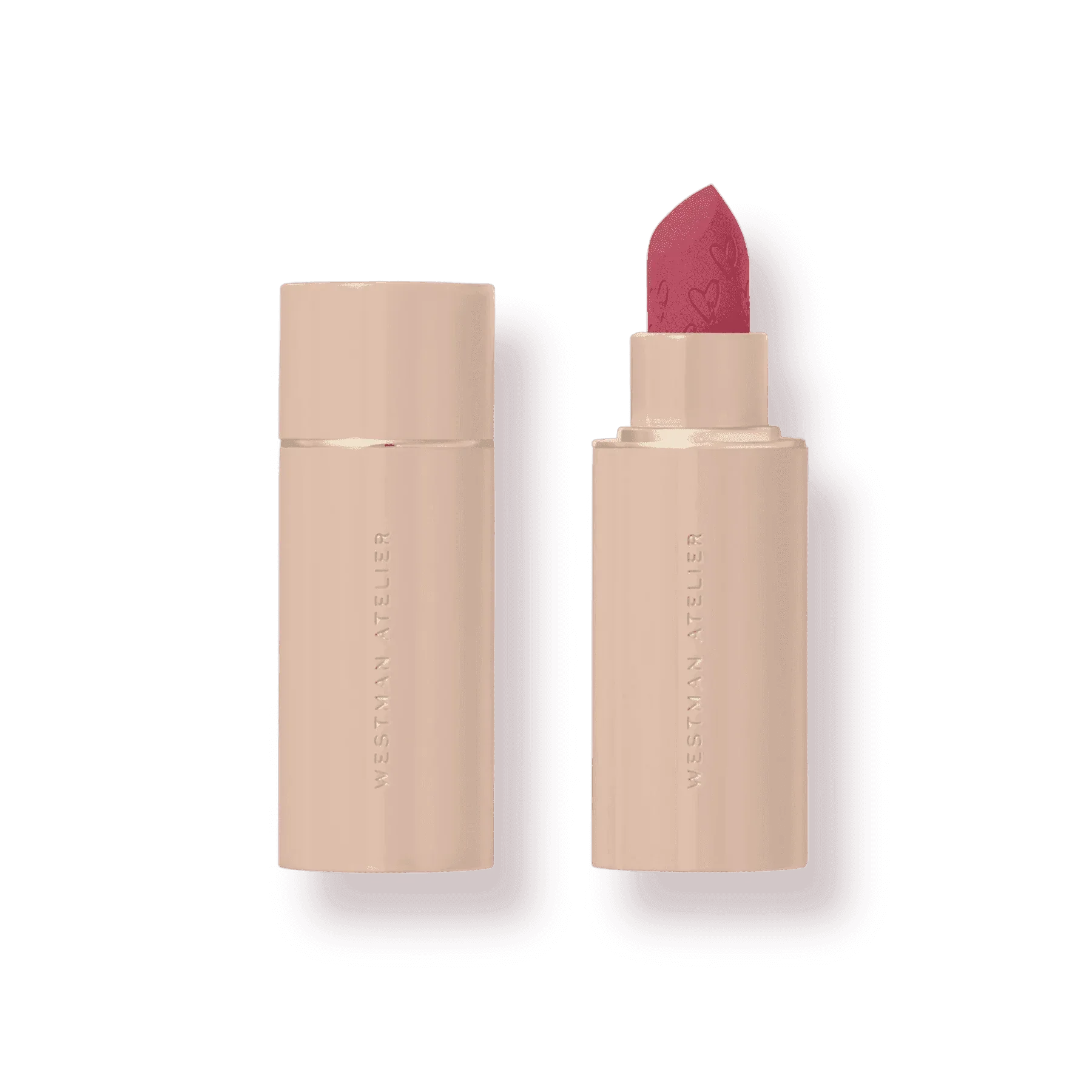 Westman Atelier Luxury Matte Lipstick in soft pink shade with luxury packaging