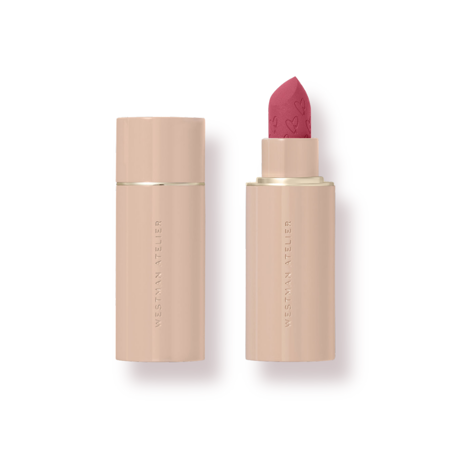 Westman Atelier Luxury Matte Lipstick in soft pink shade with luxury packaging