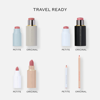 Westman Atelier Petite Petal Edition featuring travel-ready lip and cheek products in various sizes