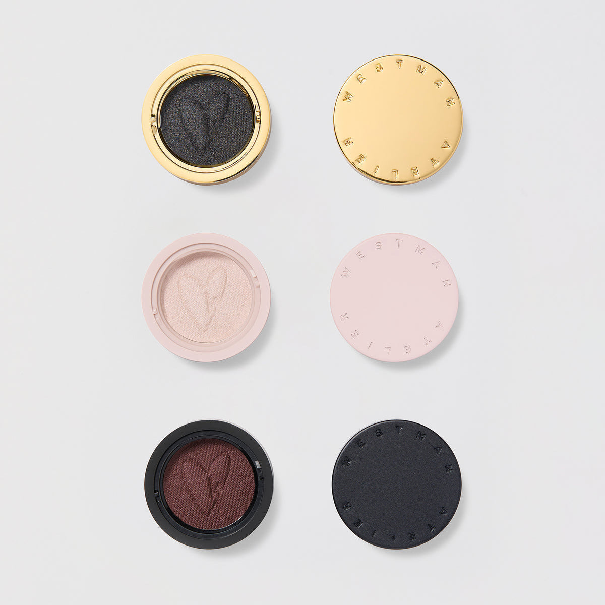 Westman Atelier Cream Eyeshadow in six variations with bold and neutral shades for versatile eye looks